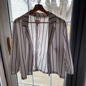 14th & Union blue and white stripe blazer shirt size L